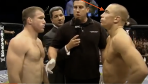 Georges St-Pierre cannot look at Matt Hughes face-to-face