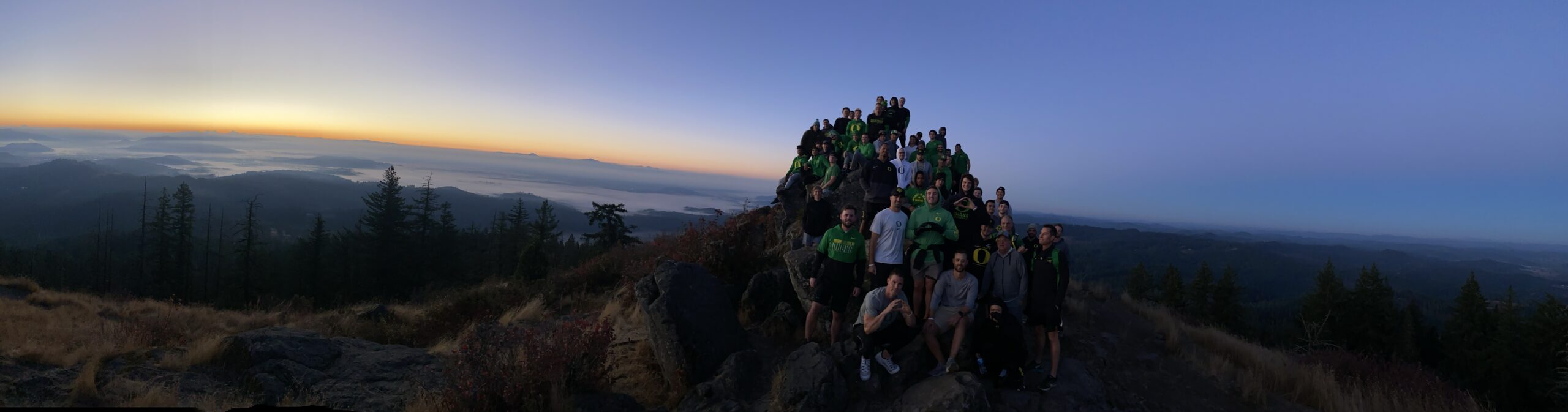Brian on a early am culture hike with Oregon Baseball